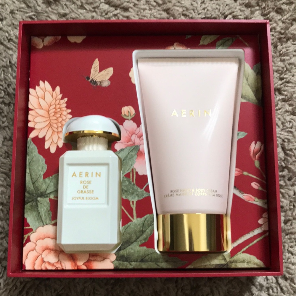 New Aerin Rose de Grasse Joyful Bloom & Rose Hand Body Cream Gift Box Set Full